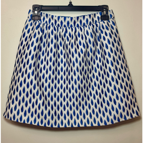 Alice + Olivia Blue & White Textured A-Line Skirt (Size 4),All Products : American Fashion Style Bags On Sale